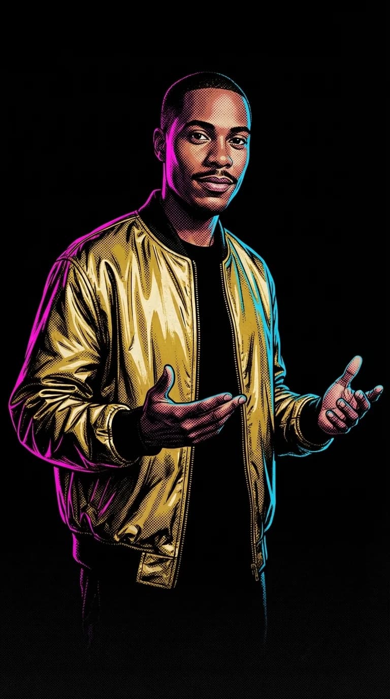 Coach Hype — cyberpunk comic style character